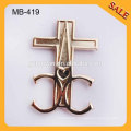 MB419 China alibaba cross shape metal purse handbag accessories decoration logo